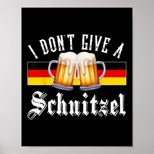 Poster Eu Não Dou A Um Schnitzel Alemão Bandeiras Mulhere (Frente)