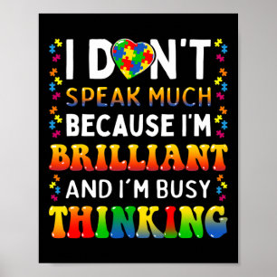 Poster Eu Não Falo Muito Brilhante Autismo Autismo Boys G
