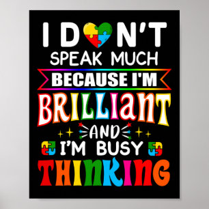 Poster Eu Não Falo Muito Brilhante Autismo Autismo Boys G