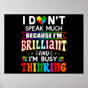 Poster Eu Não Falo Muito Brilhante Autismo Autista