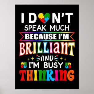 Poster Eu Não Falo Muito Brilhante Autismo Autista