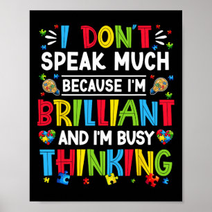 Poster Eu Não Falo Muito Brilhante Autismo Meninos Autist