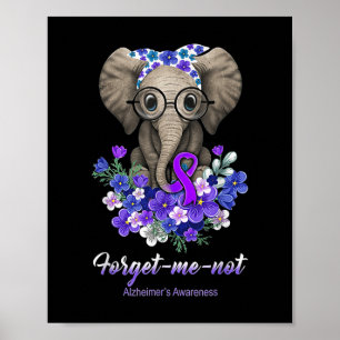 Poster Eu Não Flores Elefantes Alzheimerheimer Cérebro Em