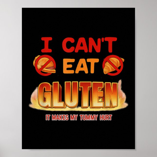 Poster Eu não posso comer Gluten Engraçado, Gen sem hinge (Frente)