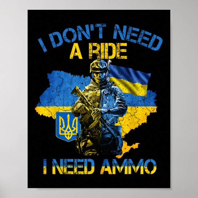 Poster Eu não preciso de carona, preciso de munição (Frente)