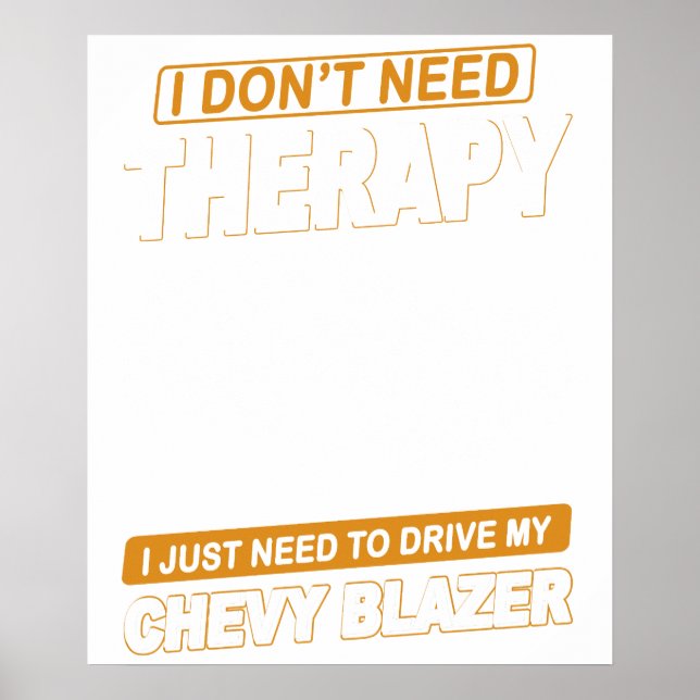 Poster EU NÃO PRECISO DE TERAPIA Chevrolet Blazer 1989 (Frente)