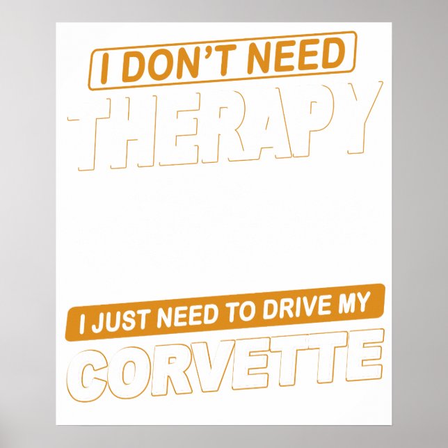 Poster EU NÃO PRECISO DE TERAPIA Chevrolet Corvette 1976 (Frente)