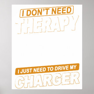 Poster EU NÃO PRECISO DE TERAPIA Dodge Charger 1971