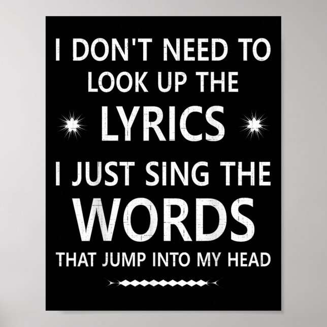 Poster Eu Não Preciso Procurar As Letras Que Saltam Em Mi (Frente)