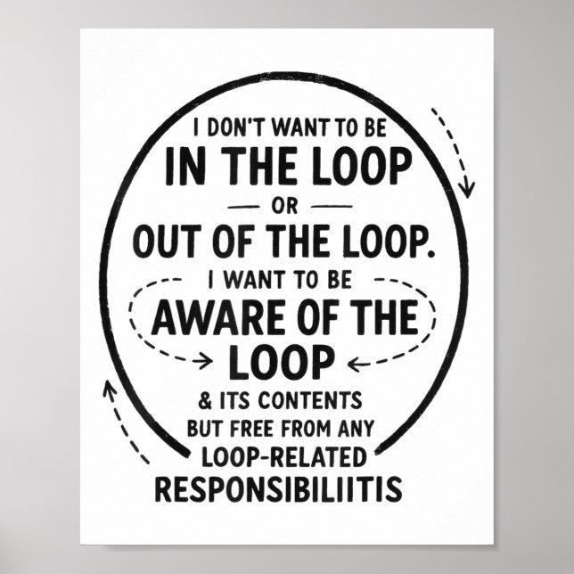 Poster Eu não quero estar no Loop Sarcastic Cote Divertid (Frente)