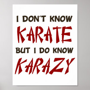 Poster Eu Não Sei Karatê Mas Sei Camiseta Louca
