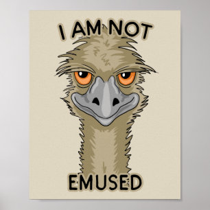 Poster Eu Não Sou Embutido Engraçado Emu Pun Cerco