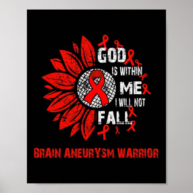 Poster Eu Não Vou Cair Guerreiro de Aneurisma Cerebral (Frente)