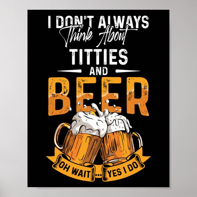 Poster Eu nem sempre penso em Tittes e Cerveja (Frente)