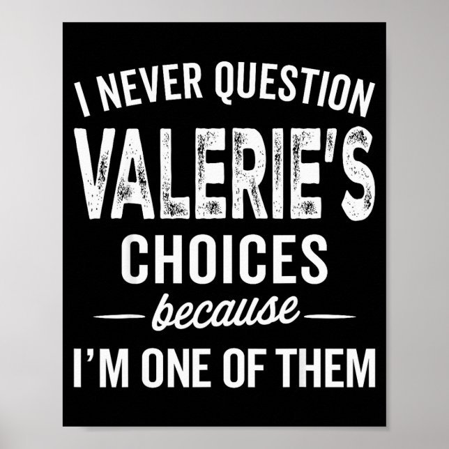 Poster Eu Nunca Questiono as Escolhas de Valerie Persona  (Frente)