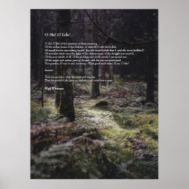 Poster Eu! Oh Life! Walt Whitman Poem Wooded Path 3