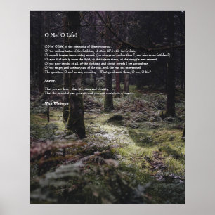 Poster Eu! Oh Life! Walt Whitman Poem Wooded Path 3