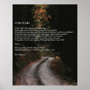 Poster Eu! Oh Life! Walt Whitman Poem Wooded Road 2