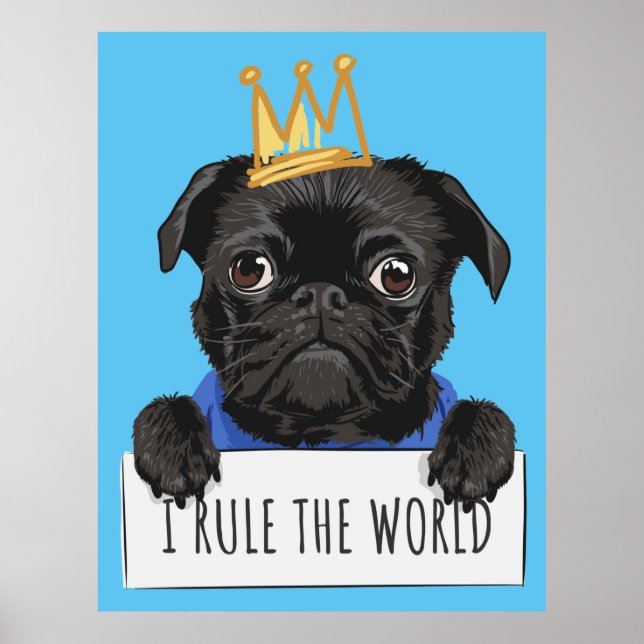 Poster Eu Ordeno O Pug Mundial (Frente)