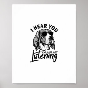 Poster Eu Ouço Você, Só Não Estou Ouvindo Raposa Divertid