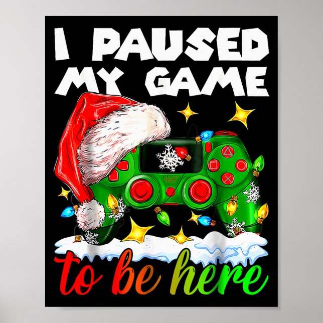 Poster Eu Pausou Meu Jogo Boneco de Natal Funil Funny B (Frente)