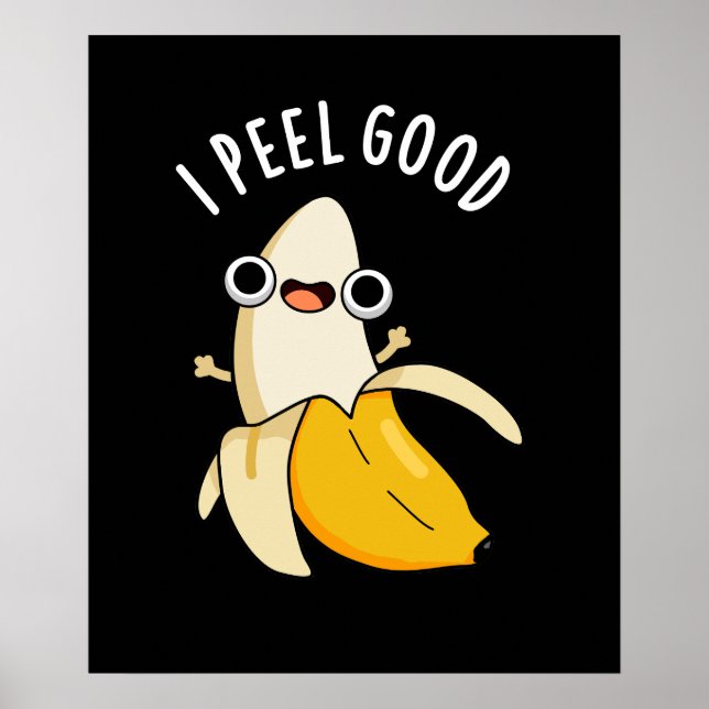 Poster Eu Peço Boa Fruta Engraçada Banana Pun Dark BG (Frente)