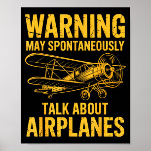 Poster Eu Posso Falar Espontaneamente Sobre Aviões Avião