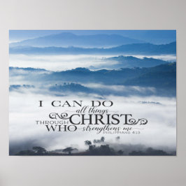 Poster Eu posso fazer tudo através da Bíblia Cristo Verse