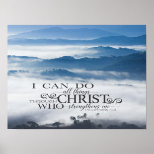 Poster Eu posso fazer tudo através da Bíblia Cristo Verse