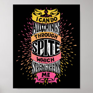 Poster Eu Posso Fazer Tudo Através De Uma Engraçada Motiv