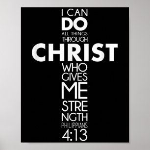 Poster Eu Posso Fazer Tudo Através Do Cristo Philippians 