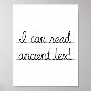 Poster Eu Posso Ler Texto Antigamente Tee Oferece Engraça