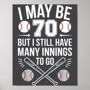 Poster Eu Posso Ter 70 Jogador de Beisebol Festa de Anive