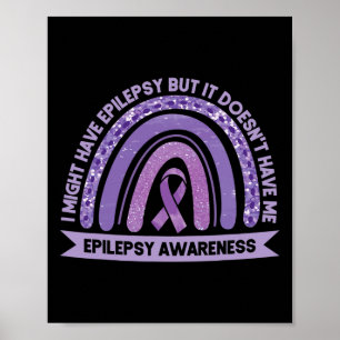 Poster Eu Posso Ter Consciência Epilepsia Roxo Arco-Íris