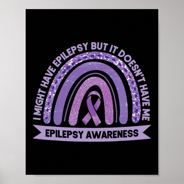 Poster Eu Posso Ter Consciência Epilepsia Roxo Arco-Íris (Frente)