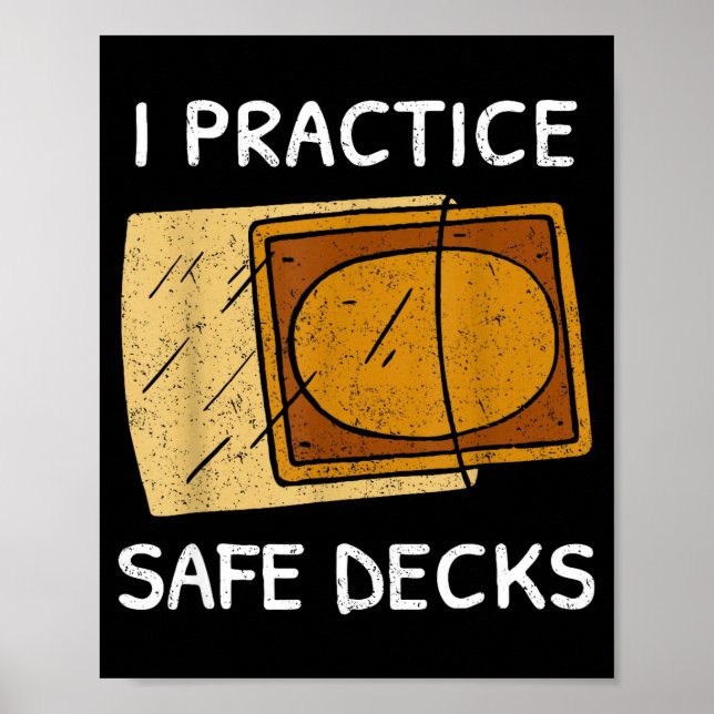 Poster Eu Pratico Decks Seguros Cartão de Troca Jogo de P (Frente)