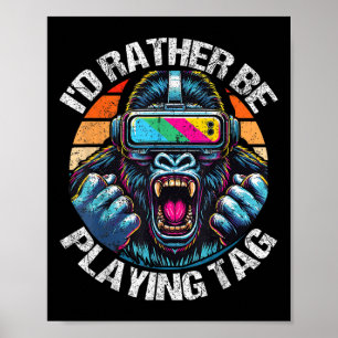 Poster Eu Preferencialmente Tocando A Etiqueta Gorilla Mo