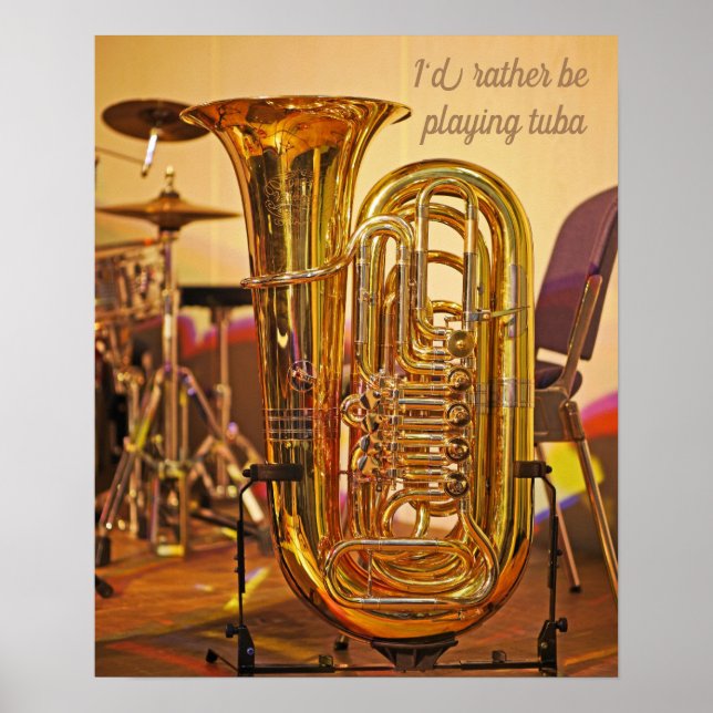 Poster Eu preferencialmente tocava música de tuba citando (Frente)