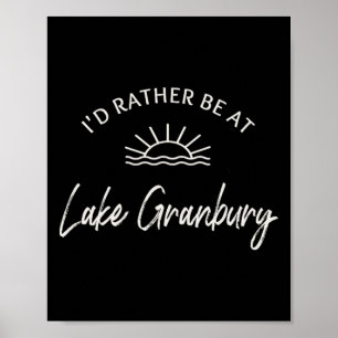 Poster Eu Preferiria Estar No Lago Granbury Em Barco Pesc