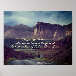 Poster Eu pressiono em direção ao gol Philippians 3:14 Bí