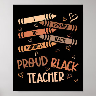Poster Eu Prometo Ensinar Bondade Orgulhoso Professor Neg