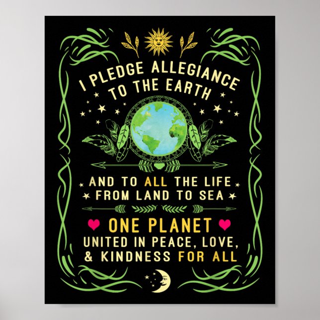 Poster Eu Prometo Fidelidade À Citação Da Terra - Dia Da  (Frente)