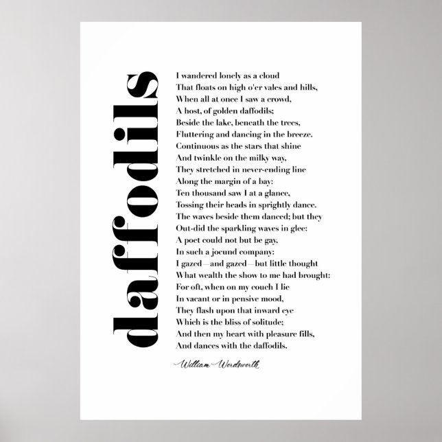 Poster Eu queria Solitário como nuvem de William Wordswor (Frente)