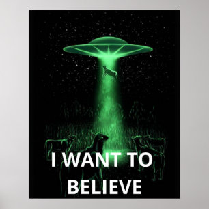 Poster Eu Quero Acreditar, Filme Retro 90, Alienígena OVN