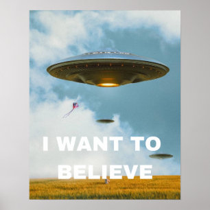 Poster Eu Quero Acreditar, Filme Retro 90, Alienígena OVN