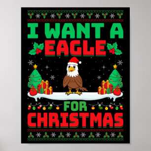 Poster Eu Quero Águia Para O Natal - Águia Lover Santa Ha