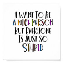 "Eu quero ser legal, mas todos são tão estúpidos"