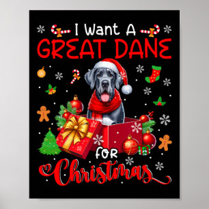 Poster Eu Quero Um Grande Dane Para Papais noeis De Natal