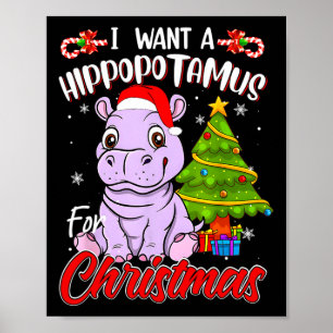 Poster Eu Quero Um Hipopótamo Para O Natal Hipopótamo