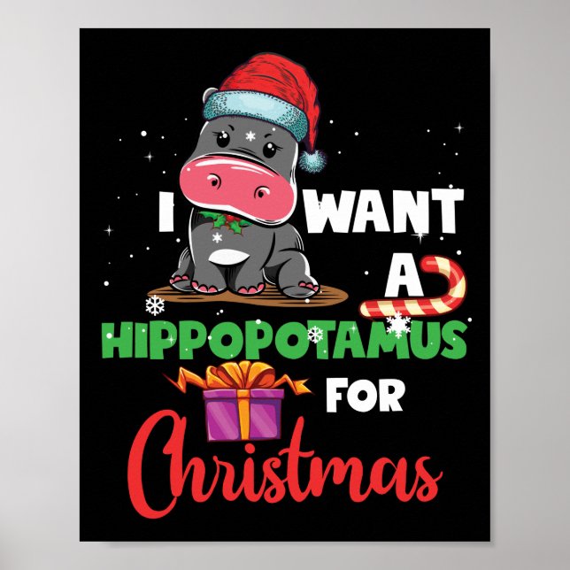 Poster Eu Quero Um Hippopotamus Para O Natal Hippo (Frente)